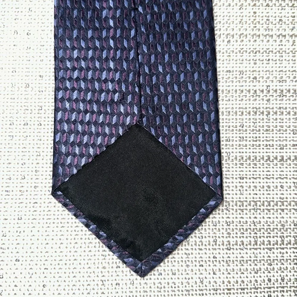 Crazy Horse Navy Light Blue Purple Woven Silk Tie